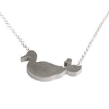 Duck Mom and Baby Silhouette Necklace