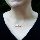Elephant Mom and Baby Silhouette Necklace