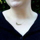 Duck Mom and 2 Babies Silhouette Necklace