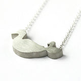 Duck Mom and Baby Silhouette Necklace