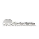 Elephant Mom and 4 Babies Silhouette Necklace