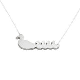 Duck Mom and 4 Babies Silhouette Necklace