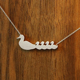 Duck Mom and 4 Babies Silhouette Necklace