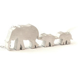 Elephant Mom and 2 Babies Silhouette Necklace