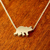 Triceratops Silhouette Necklace