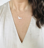Duck Mom and Baby Silhouette Necklace