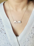 Elephant Parents and Baby Silhouette Necklace